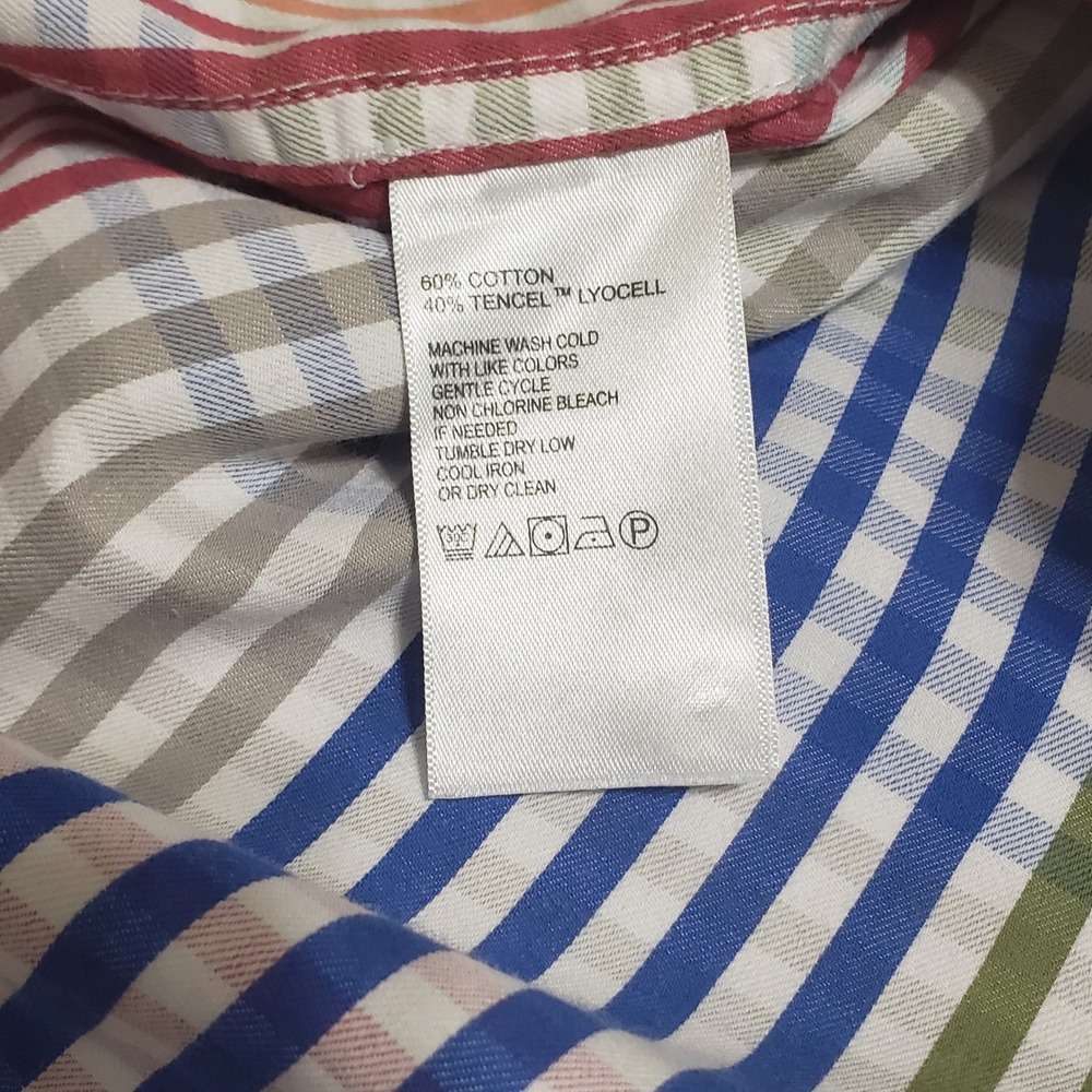 Tommy Bahama Mens 4XLB Rainbow Check Plaid Short Sleeve Button Down Shirt - Picture 5 of 9